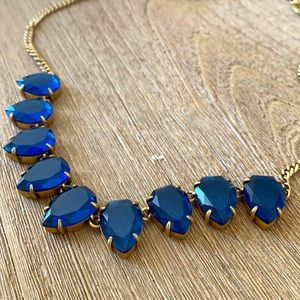 J. Crew statement necklace - gold and blue